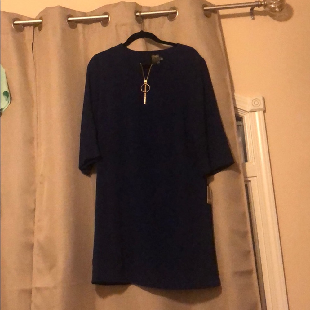 NWT Cobalt Blue Crepe Tunic Dress